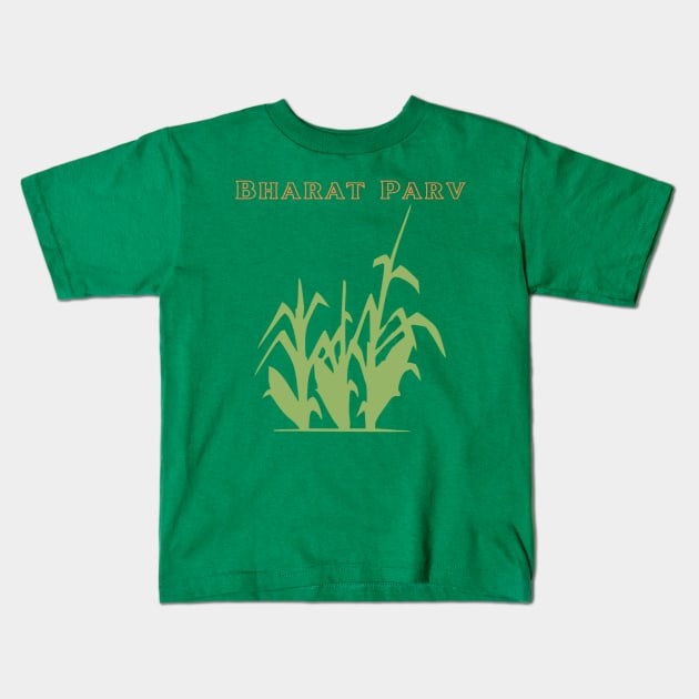 Bharat Parv - Green Plant Kids T-Shirt by Bharat Parv